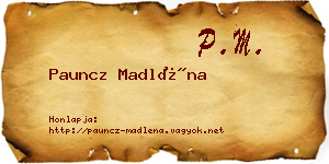 Pauncz Madléna névjegykártya